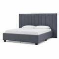 Polsterbett Doppelbett Stoff Grau 180x200 cm