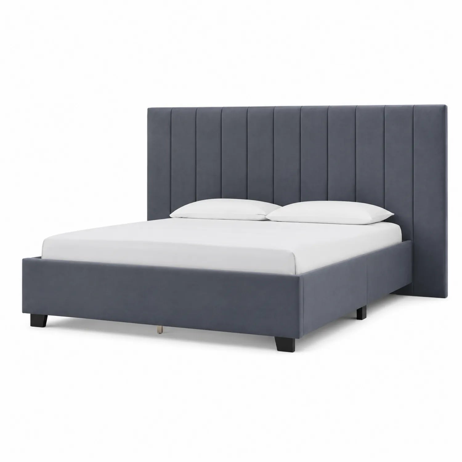 Polsterbett Doppelbett Stoff Grau 180x200 cm