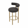Barhocker Dunkelgrau Gold Stahlrahmen