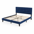 Bettgestell mit Kopfteil aus Polyester Blau 160x200 cm