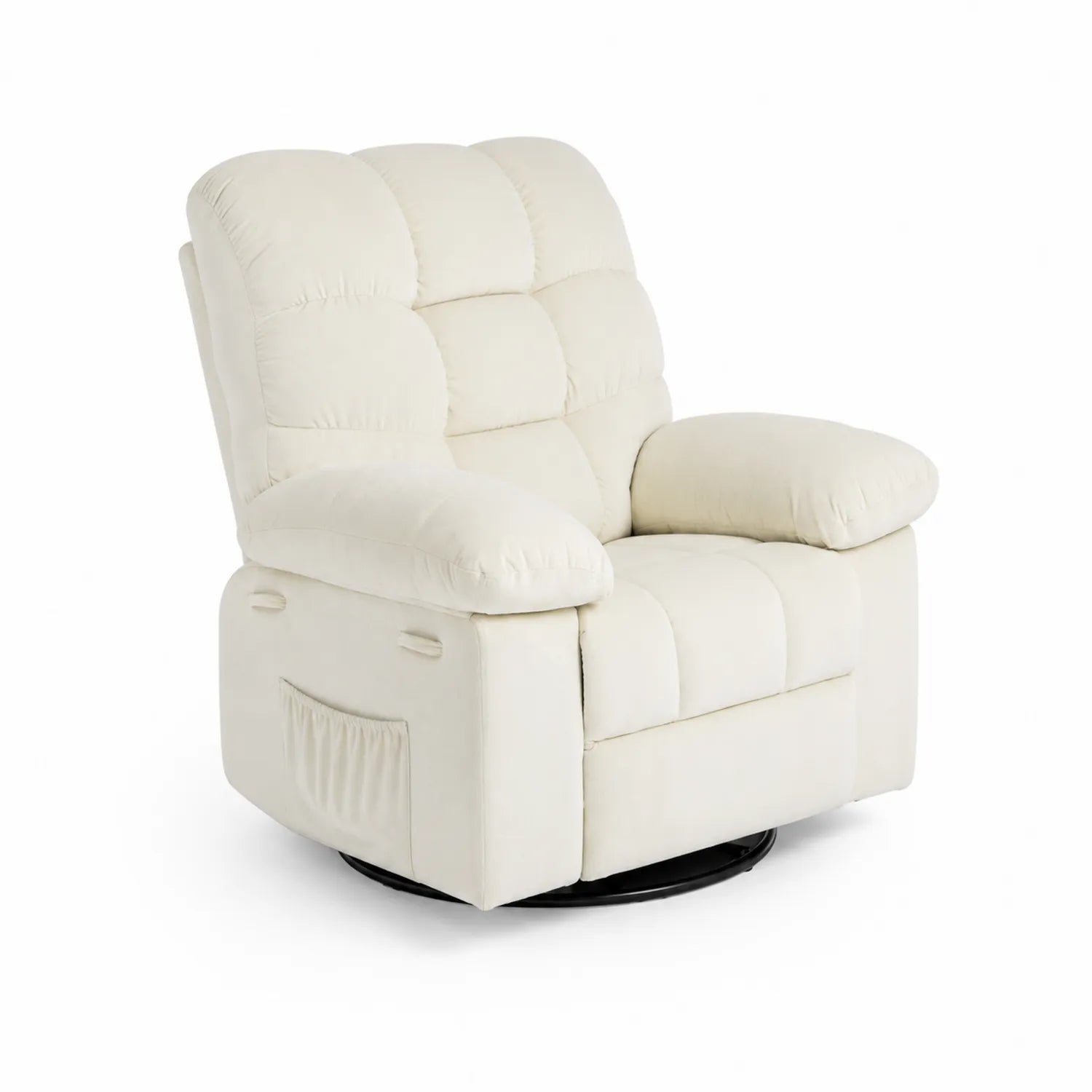 Beiger Mikrofaser Relaxsessel mit Drehfunktion