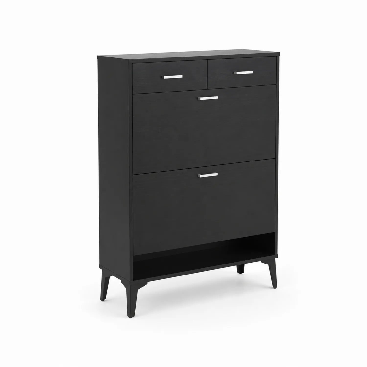Schuhschrank Schwarz MDF 120cm Höhe
