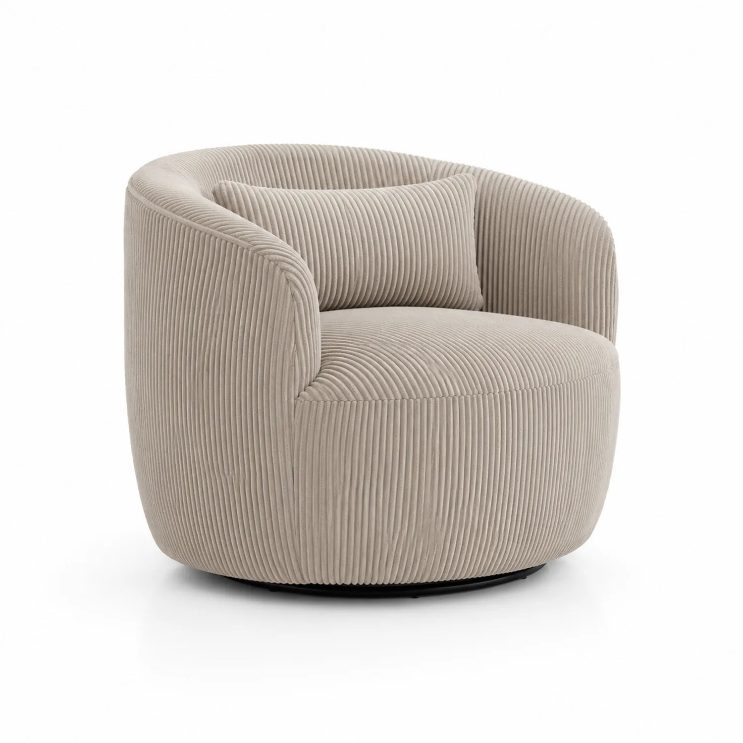 Drehbarer Lounge-Sessel aus Cord Beige