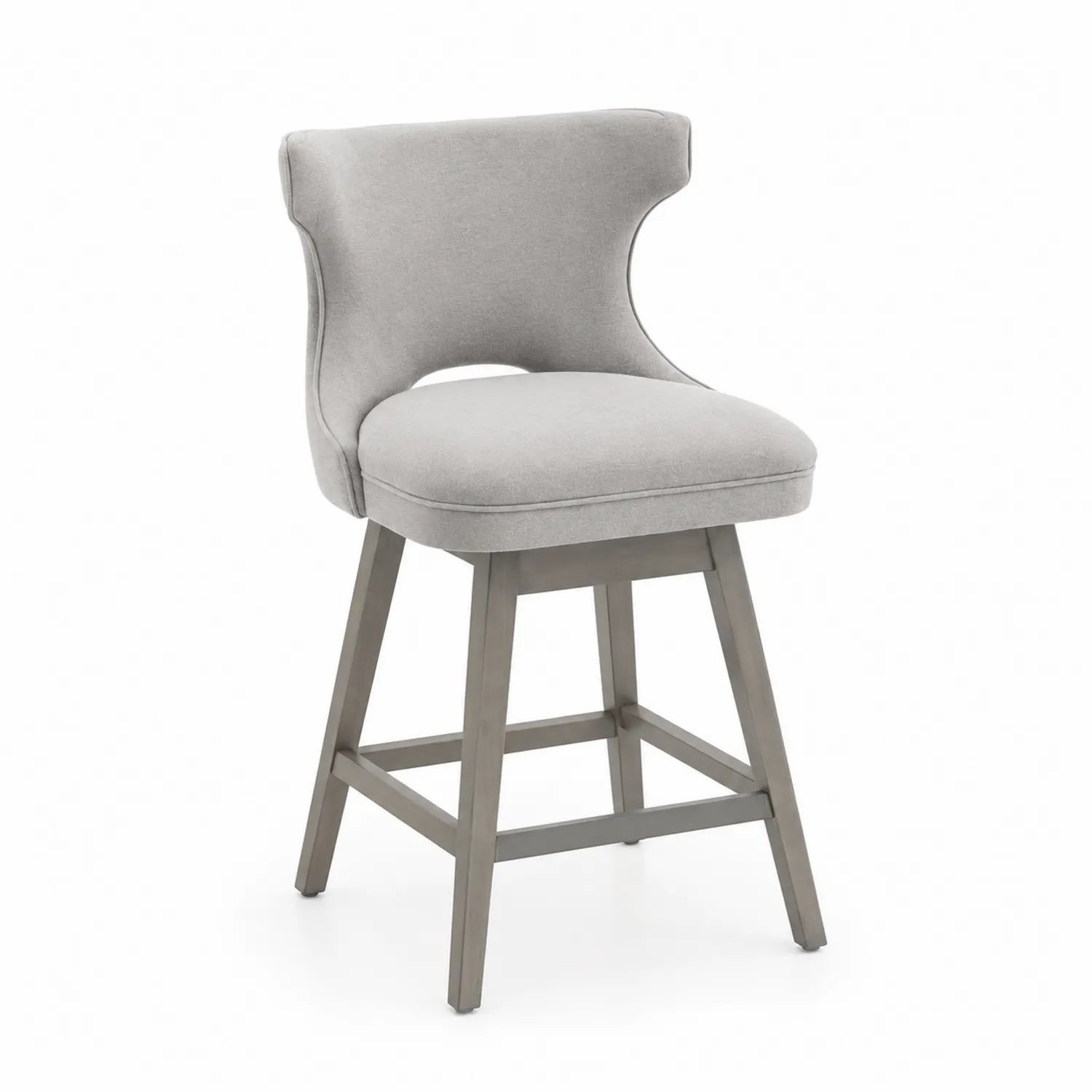 Barhocker Stoff Grau Holzgestell 105cm