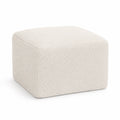 Quadratischer Hocker Bouclé Creme 50x50x40 cm